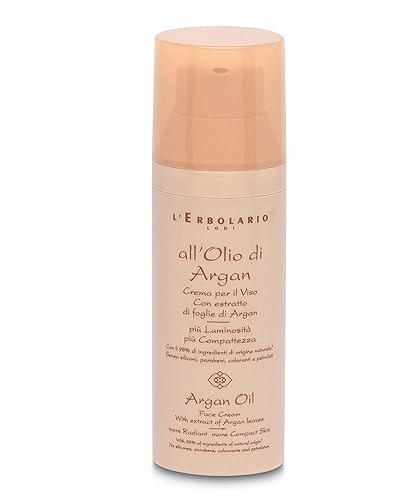 L'Erbolario Argan Oil Face Cream - Hydrating 1.6 Fl Oz Moisturizer for Radiant Skin