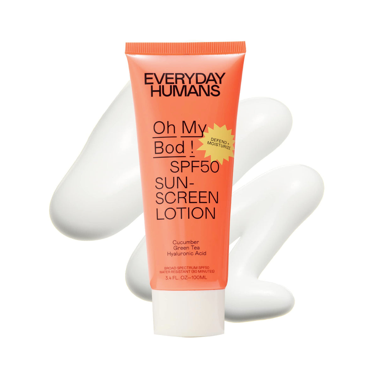 Everyday Humans Spf50 Sunscreen Lotion 3.4Oz - Ultra Light, Water Resistant, Oxybenzone Free