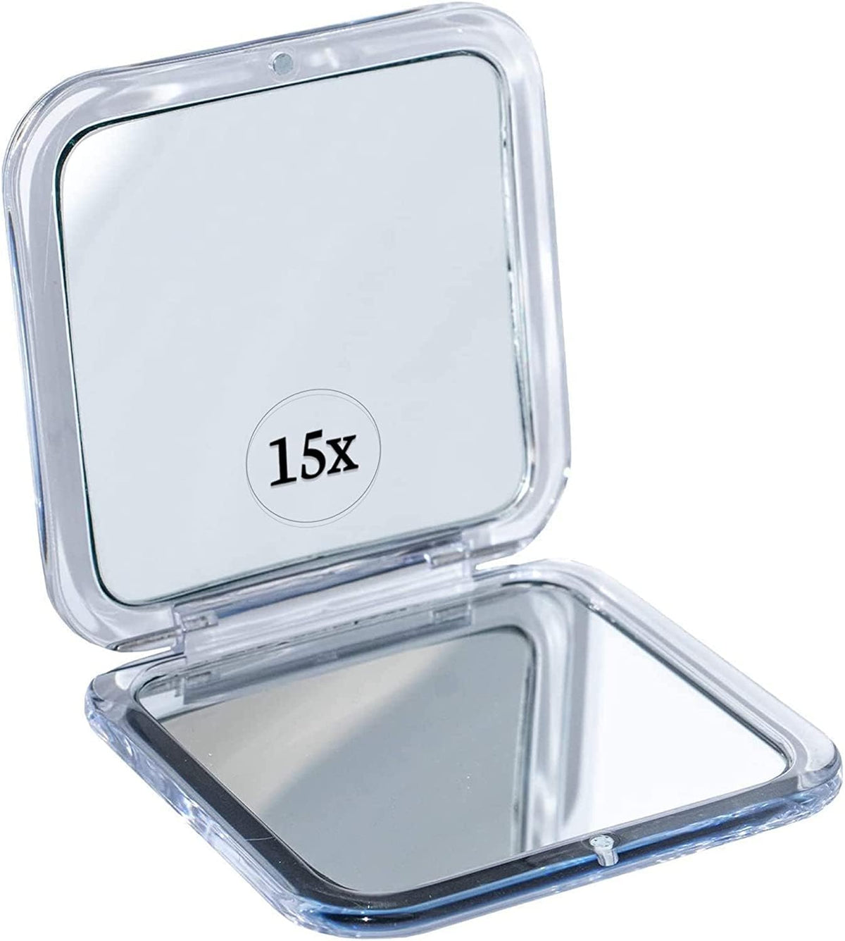 Mirrorvana 15X Compact Magnifying Mirror - Handheld, Foldable, Lightweight, Silver, 3.3&quot;