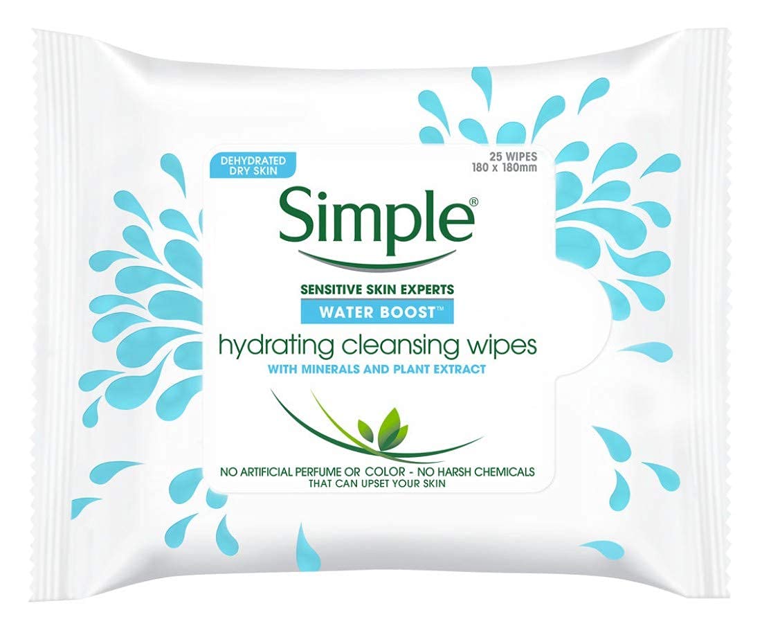 Simple Hydrating Cleansing Face Wipes - 25 Ounce, Gentle Makeup Remover, 1 Pack