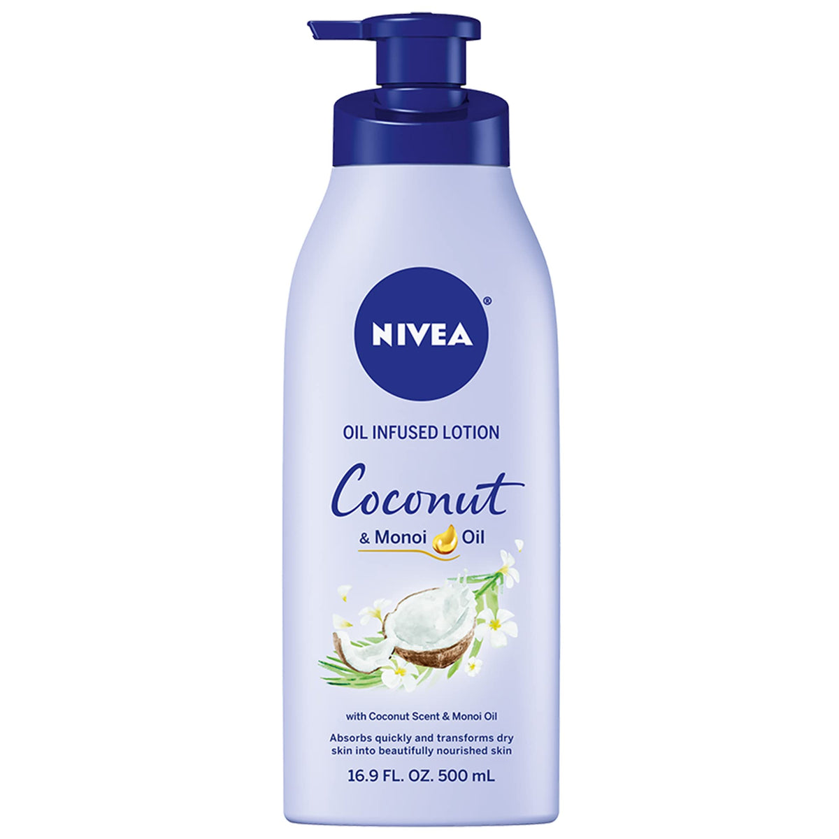 Nivea Coconut & Monoi Oil Body Lotion - Non-Greasy, 24+ Hour Moisturizer, 16.9