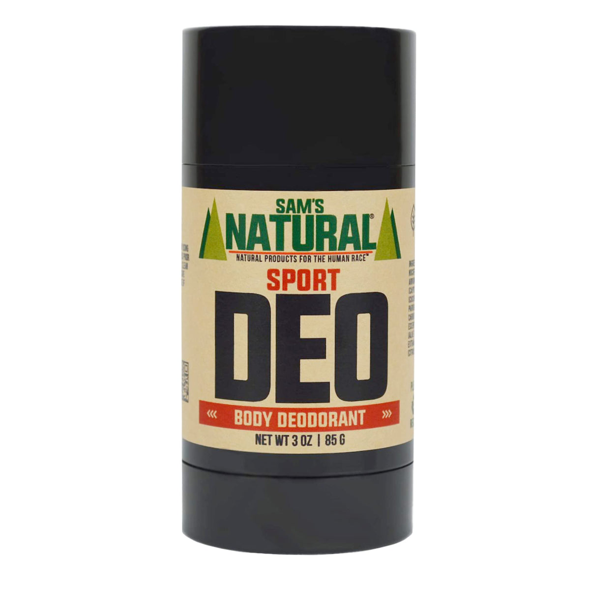 Sam's Natural Deodorant Sport - Aluminum Free, Vegan, 3 oz - Perfect Holiday Gift for Men