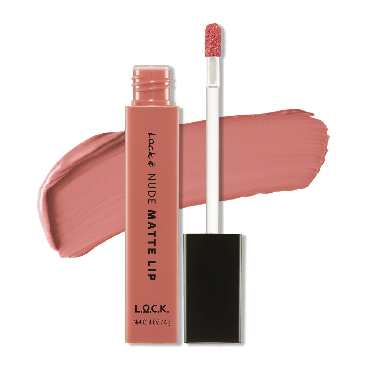 L.O.C.K. Matte Liquid Lipstick - 01 Sweet Peach, Long-Lasting Korean Beauty Lip Tint, 0.14