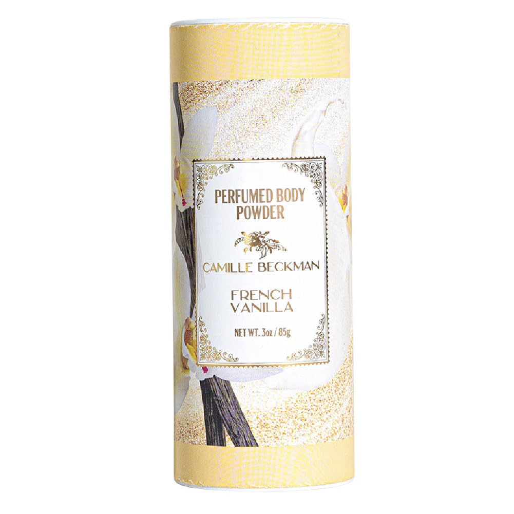 Camille Beckman French Vanilla Talc-Free Body Powder, 3 Ounce Perfumed Dusting Powder