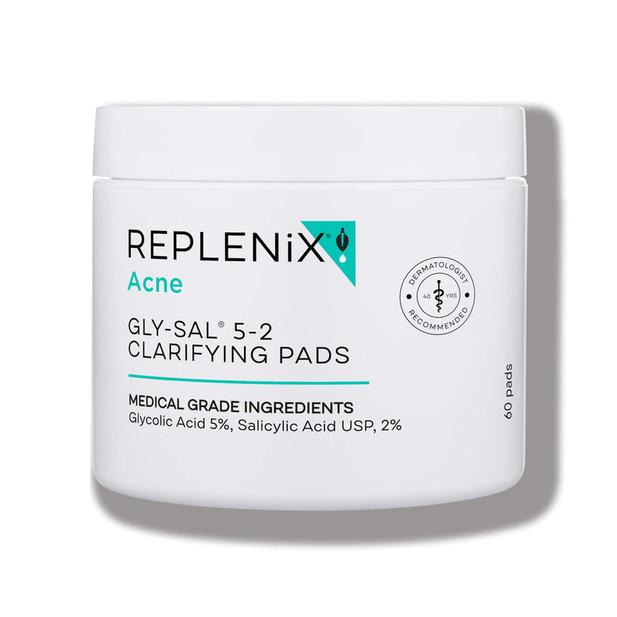 Replenix Gly-Sal 5-2 Acne Cleansing Pads, 60 Count - Exfoliating Wipes With Glycolic