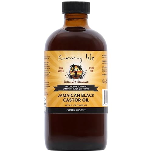 Sunny Isle Jamaican Black Castor Oil 8oz - 100% Natural Hair, Scalp & Skin Treatment