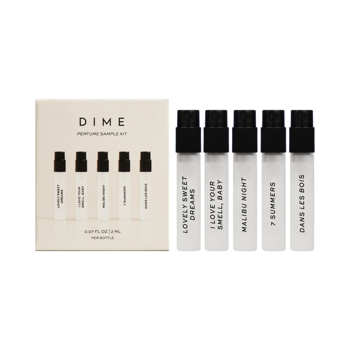 Dime Beauty Perfume Sampler Set Of 5, Hypoallergenic Eau De Toilette For Women, 2 Ml Each