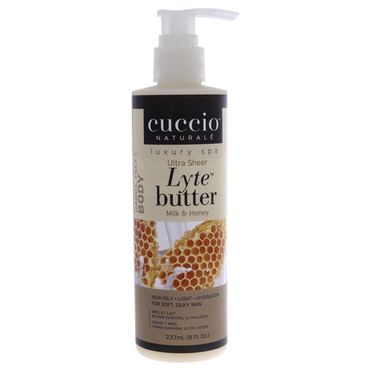 Cuccio Naturale Lyte Body Butter - Milk & Honey, 8 Oz - Deep Hydration, Cruelty-Free Moisturizer