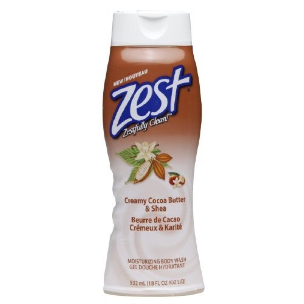 Zest Body Wash  Creamy Cocoa Butter  Shea  18 Fl Oz