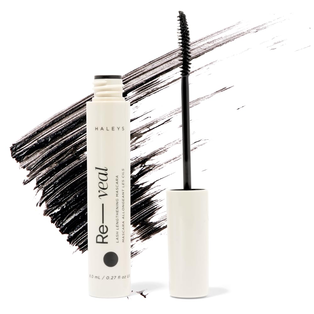 Haleys Vegan & Cruelty-Free Lash Lengthening Mascara, Curved Wand, Lightweight Korean Formula, Black