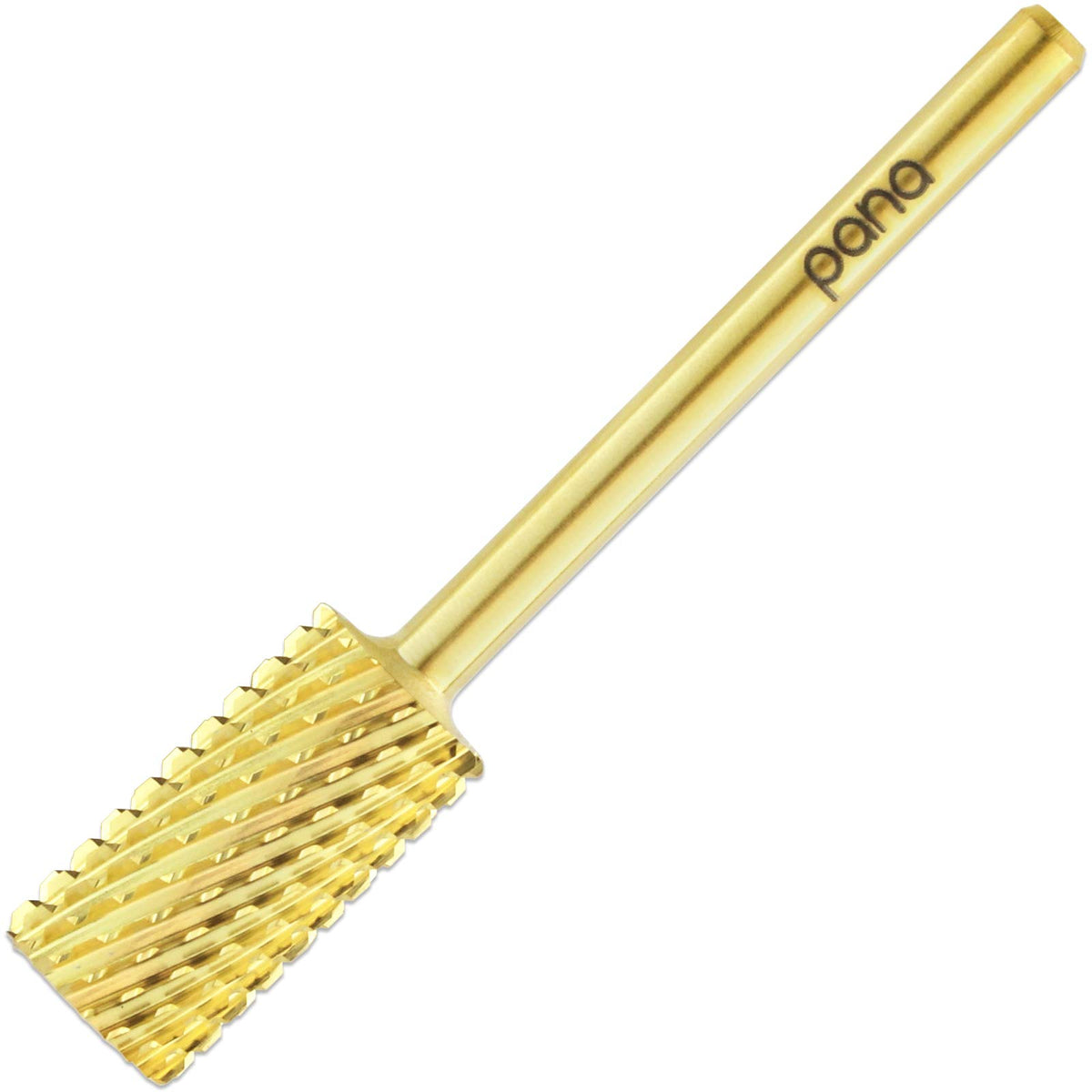 Pana Gold Flat Top Large Barrel Nail Drill Bit - Extra Coarse Grit For Acrylic & Gel Nails