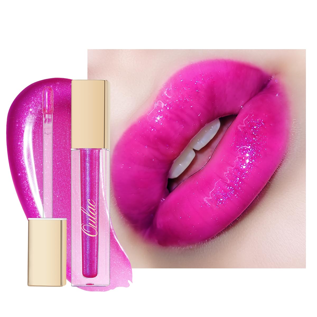 Oulac Purple Lip Gloss - High-Shine Moisturizing Oil Liquid Lipstick, Non-Stick, C14 Fab!