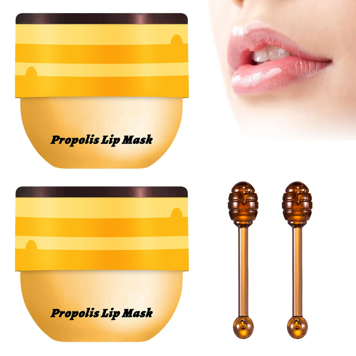 Qiufsse Bee Lip Balm Honey Pot - 2Pcs Moisturizing Lip Masks For Dry, Cracked Lips