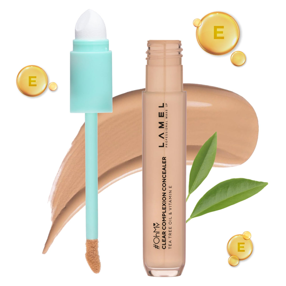 Lamel Clear Face Concealer - Vitamin E, Tea Tree, Waterproof, Anti-Aging, Medium Beige, 0.23 Oz