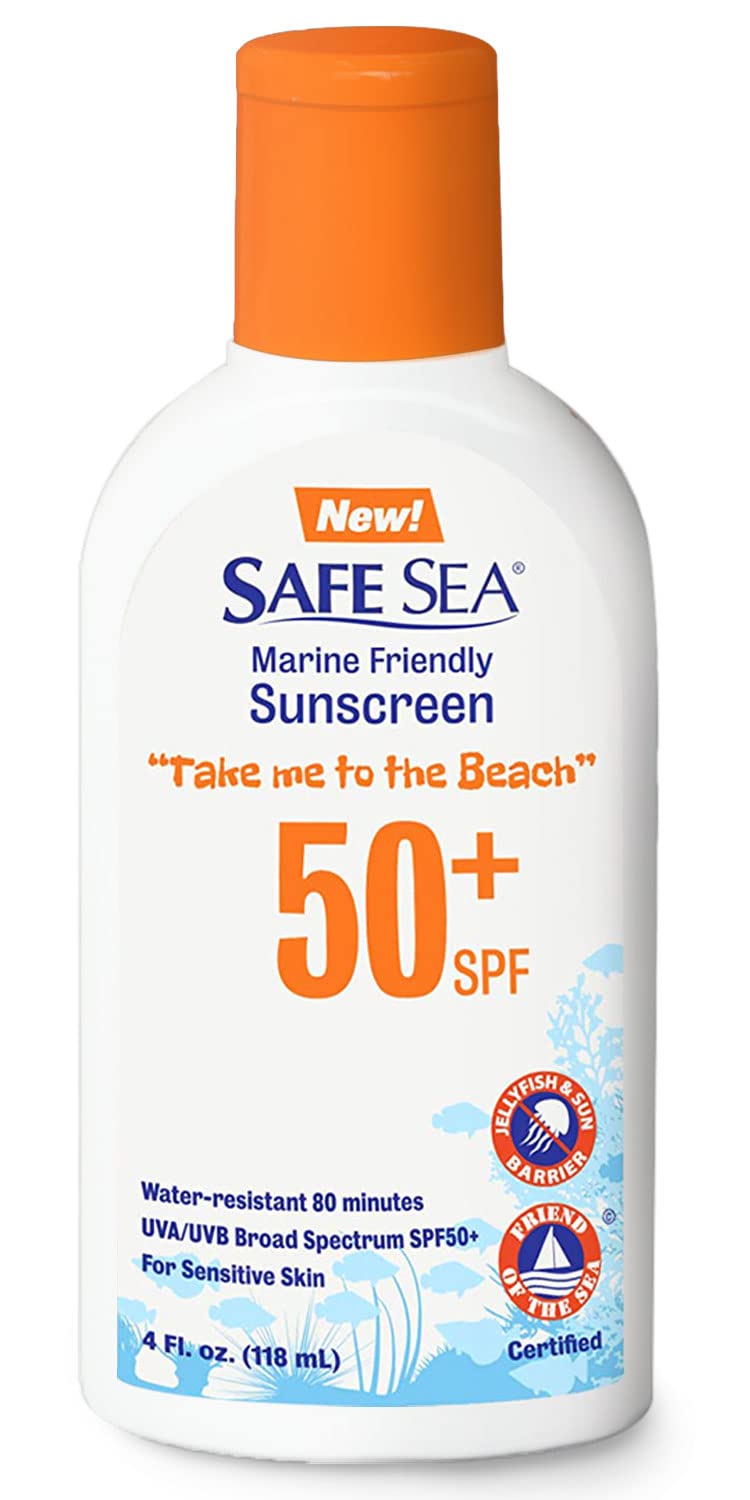 Safe Sea Anti-Jellyfish Sting Protection Lotion - Spf50 Sunscreen For Adults - 4 Fl Oz