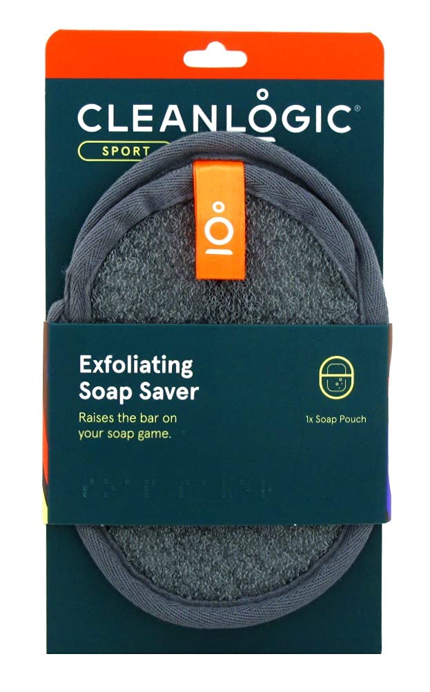 Clean Logic Sport Exfoliating Soap Saver, Natural - Pack Of 2 For Ultimate Skin Care