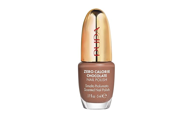 Pupa Milano Zero Calorie Chocolate Nail Polish, 004 Caramel, Glass-Effect Gel, 0.17 Oz