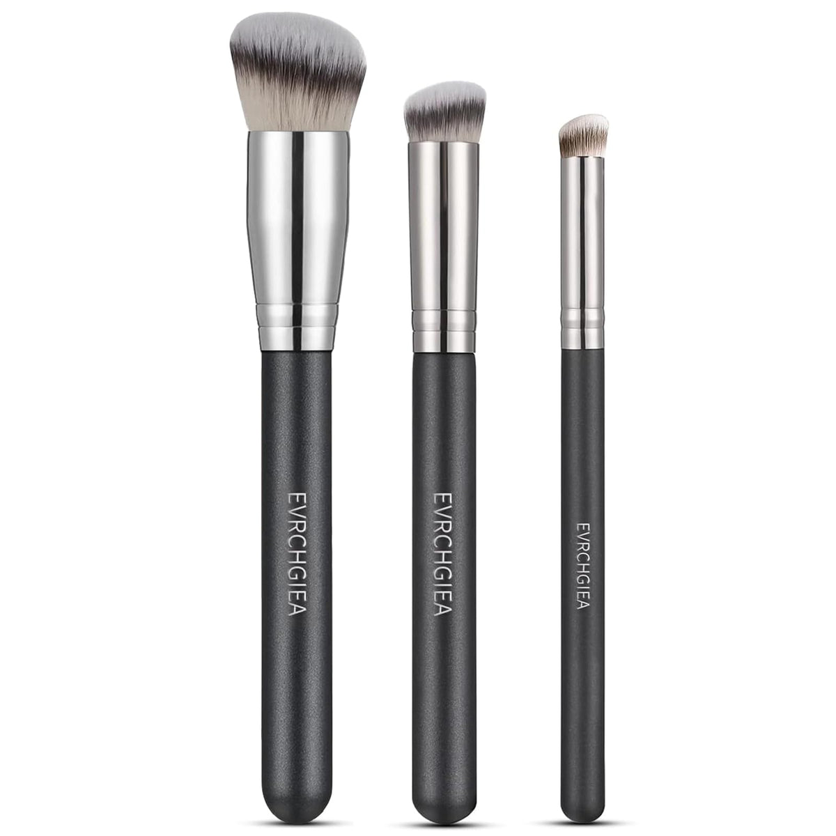 Evrchgiea Angled Flat Foundation Concealer Brush Set, 2Pcs Synthetic Kabuki For Blending & Contouring