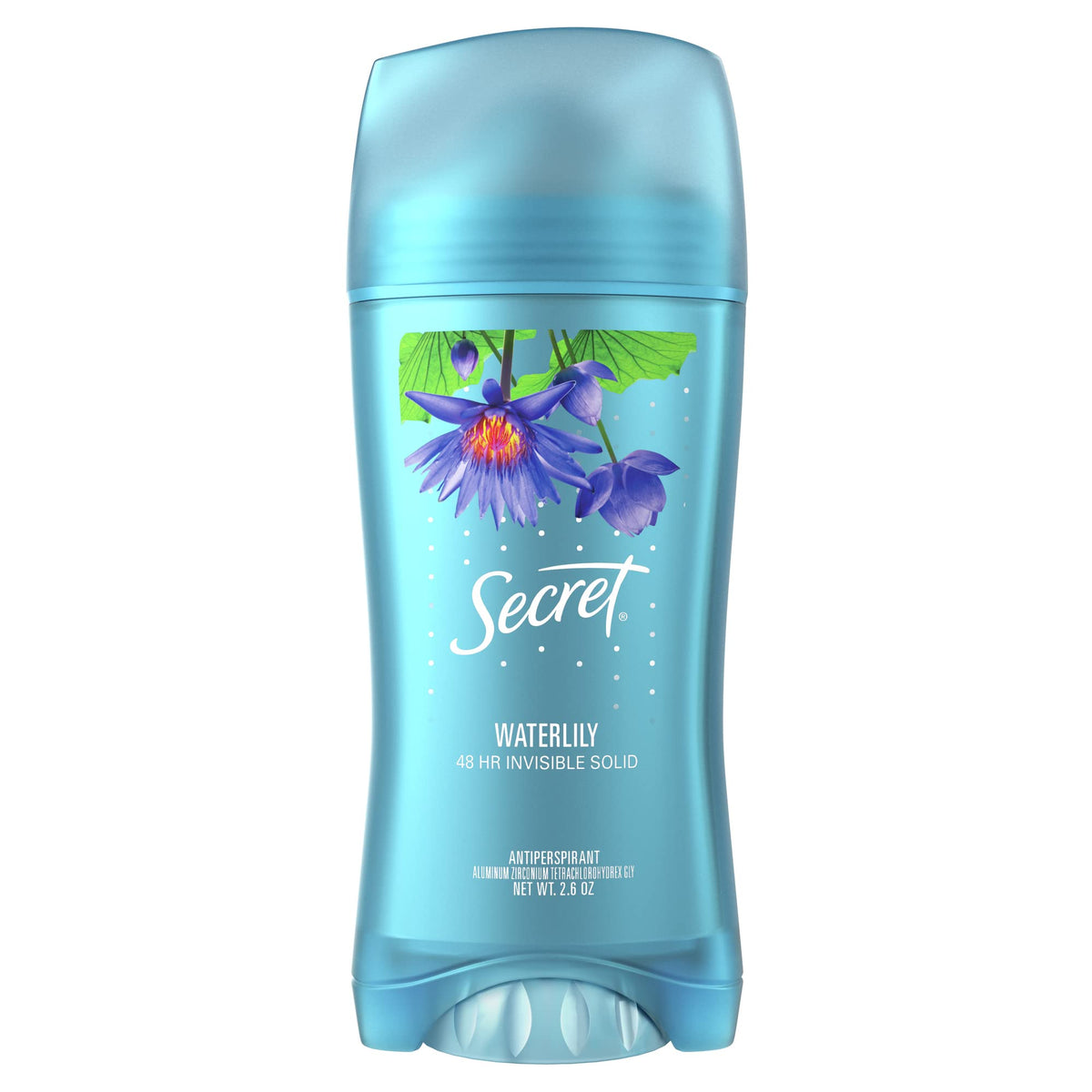 Secret Invisible Solid Antiperspirant, Waterlily Scent, 2.6 Oz - Long-Lasting Protection