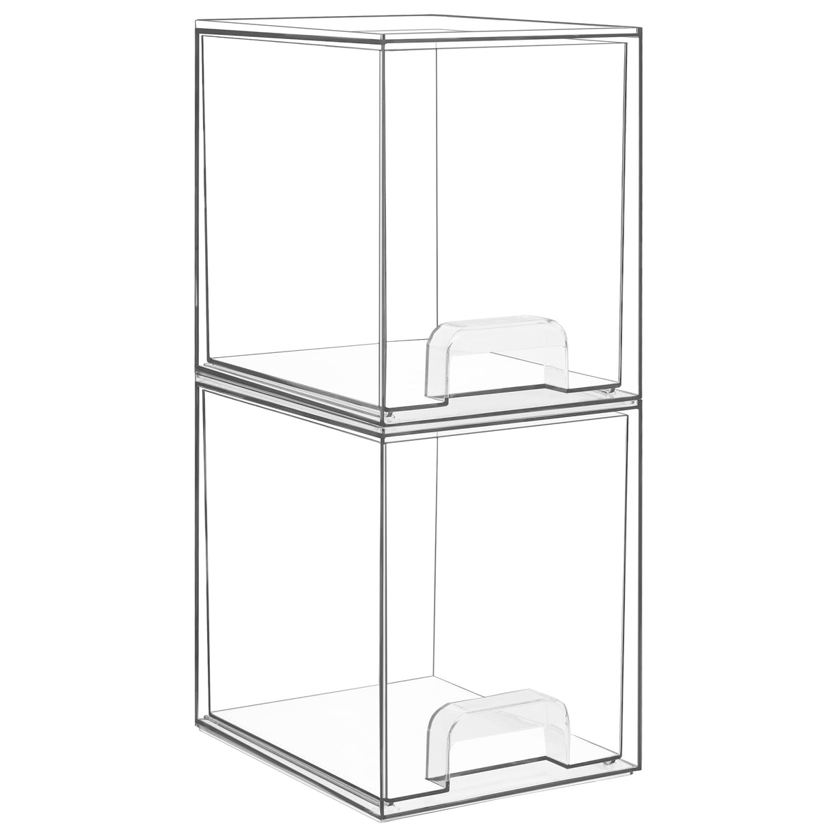 Vtopmart Clear Stackable Storage Drawers - 2 Pack Plastic Organizers For Vanity & Bathroom