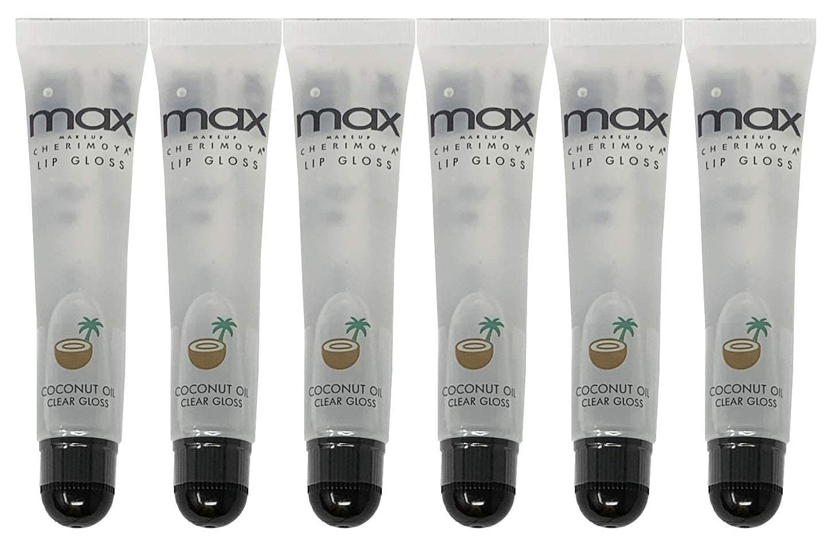 Cherimoya 6-Pack MAX Coconut Makeup Lip Polish - Hydrating, Long-Lasting Color