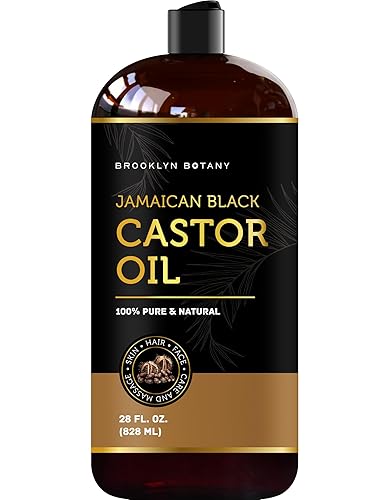 Brooklyn Botany Jamaican Black Castor Oil - Pure Hair & Body Oil for Growth, 28 Fl Oz