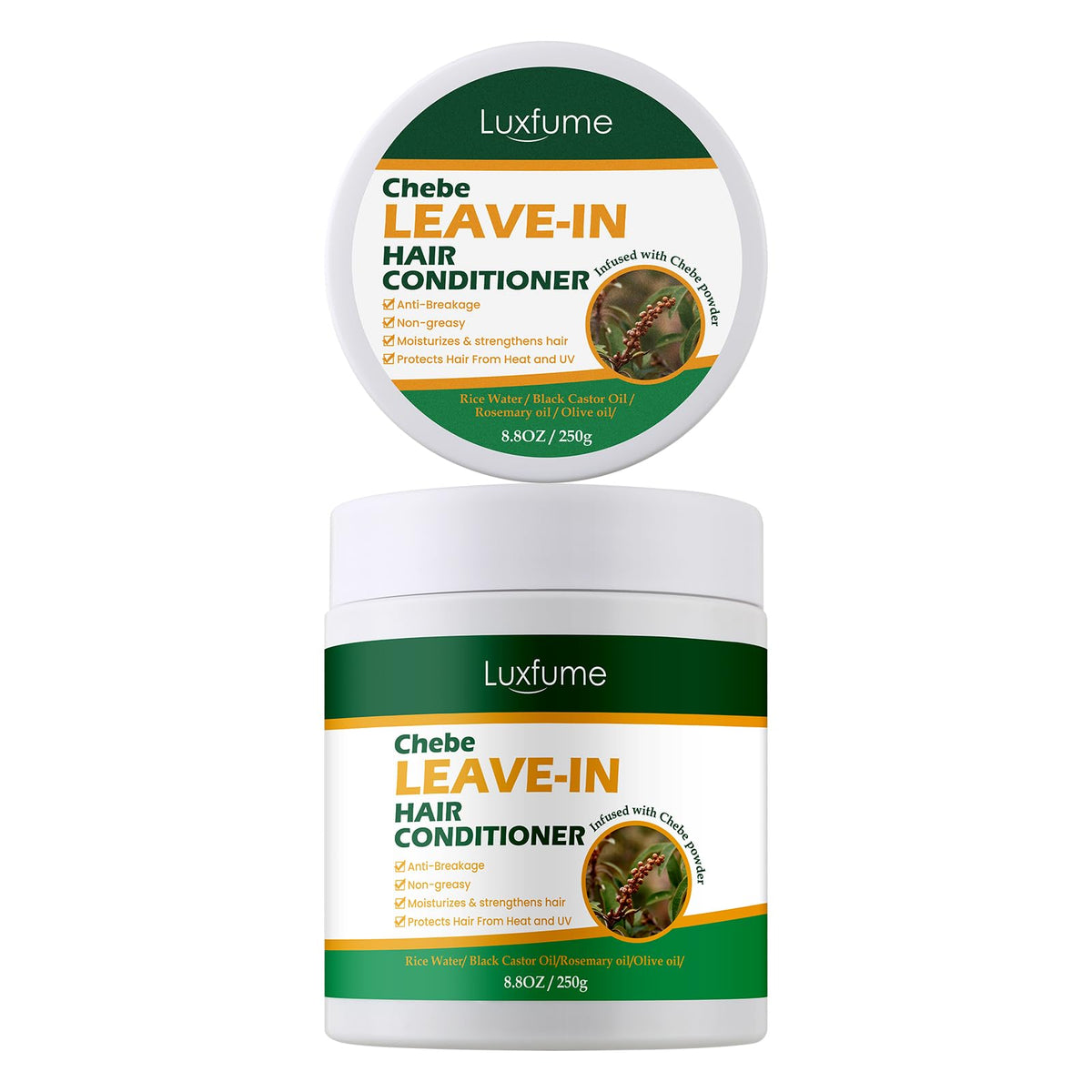 Luxfume Chebe Leave-In Conditioner For Hair Growth - Rice Water Formula, 8.8 Oz