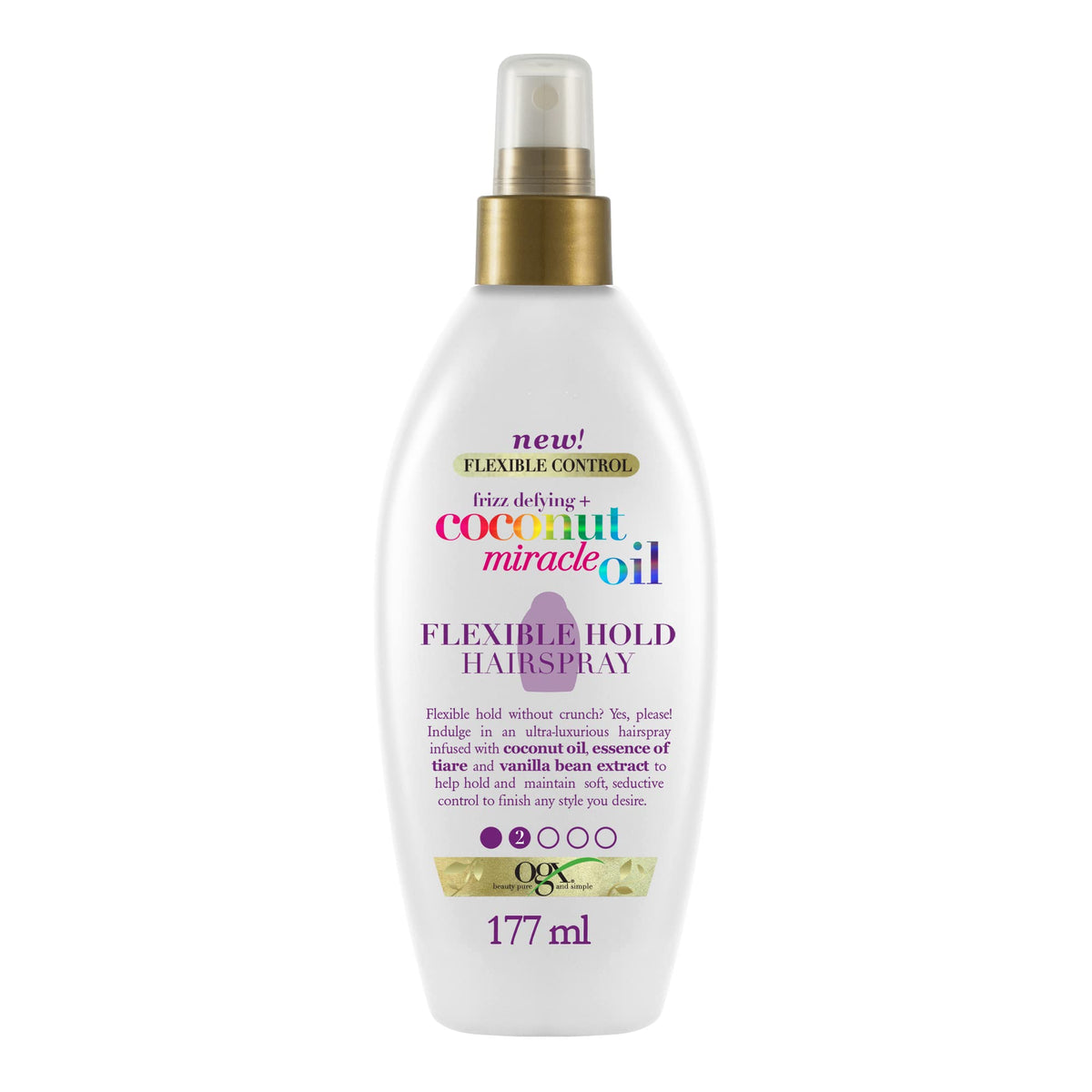 Ogx Coconut Miracle Oil Hairspray, 6 Fl Oz - Flexible Hold, No Colour, Hair Styling Spray