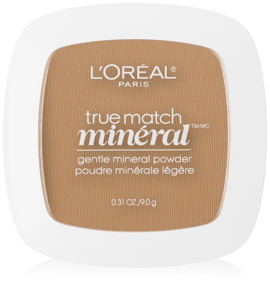 L’Oréal Paris True Match Mineral Pressed Powder, Sun Beige, 0.31 Oz - Flawless Finish Makeup