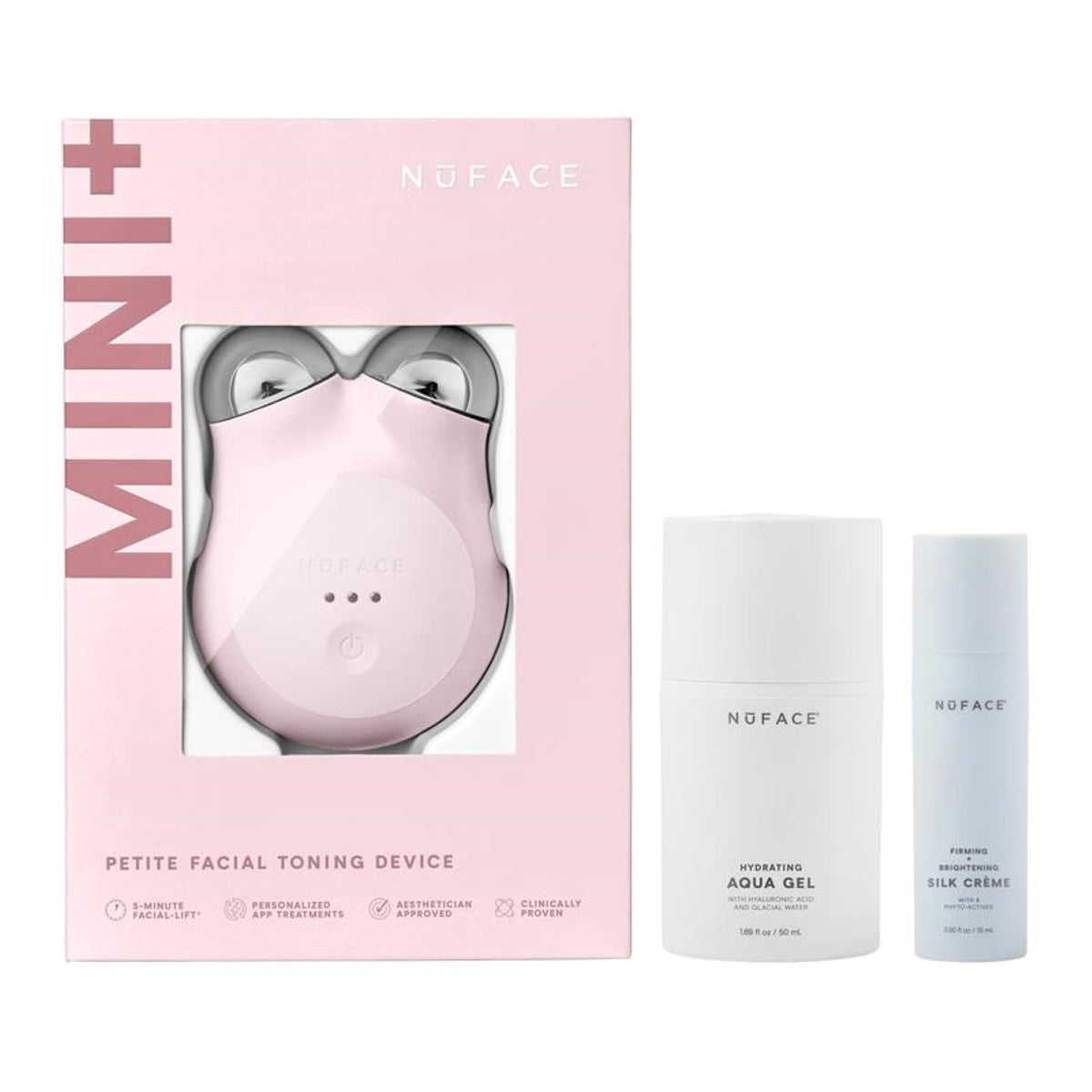 Nuface Mini+ Microcurrent Facial Device Kit - Face Sculpting & Skin Tightening In Sandy Rose