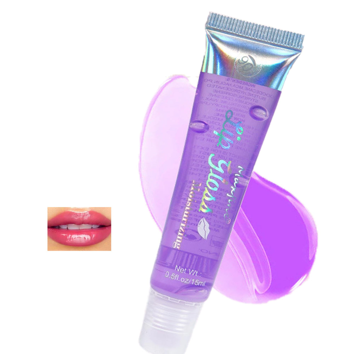 Easilydays Shiny Fruit Glossy Lipgloss #06 Grape - Moisturizing Plumping Liquid Lipstick 0.74