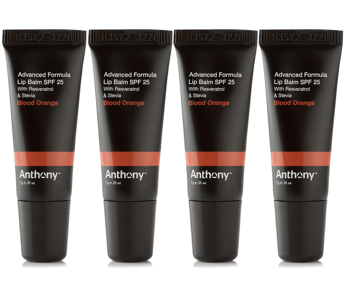 Anthony Spf 25 Lip Balm - Moisturizing Treatment With Green Tea, Shea Butter, & Vitamin E - Blood Orange 4 Pack