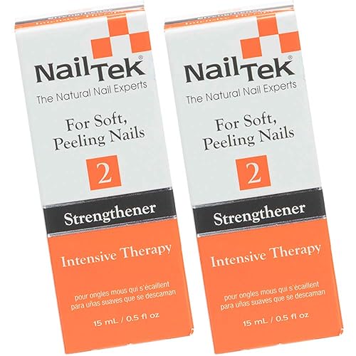 Nail Tek Intensive Therapy 2 Nail Strengthener, 0.5 Oz (2-Pack) For Soft, Peeling Nails