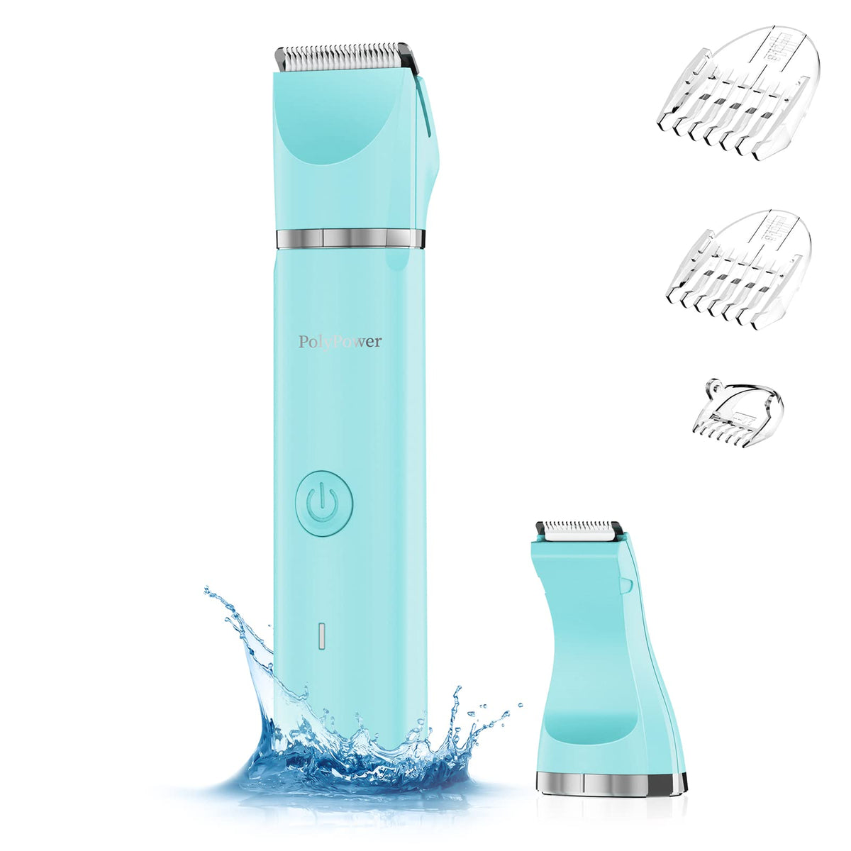 Polypower Electric Bikini Trimmer For Women - 2 In 1 Waterproof Shaver, Blue