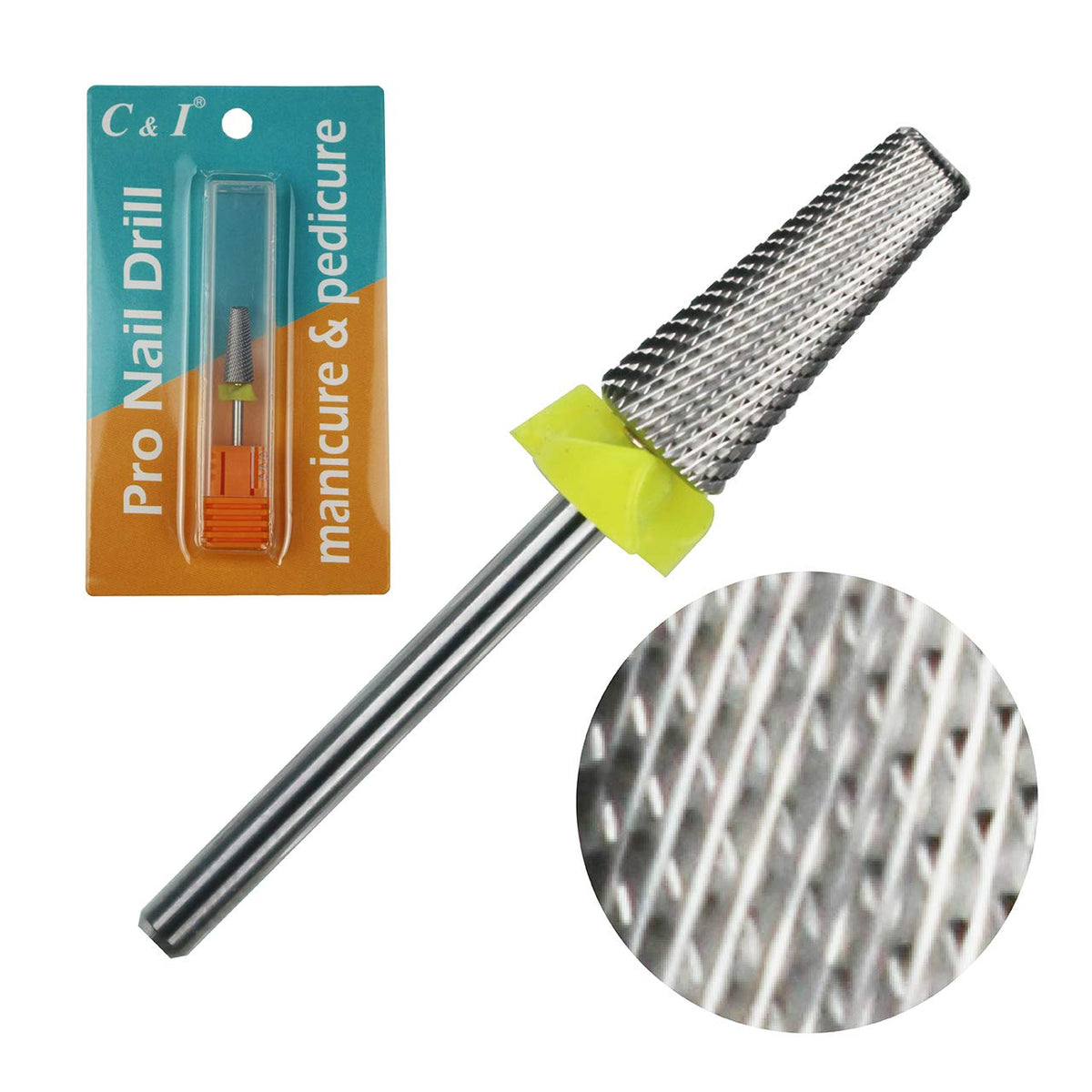 C & I 5 in 1 Nail Drill Bit - Professional Tungsten Steel for Electric Manicure - Extra Fine XF