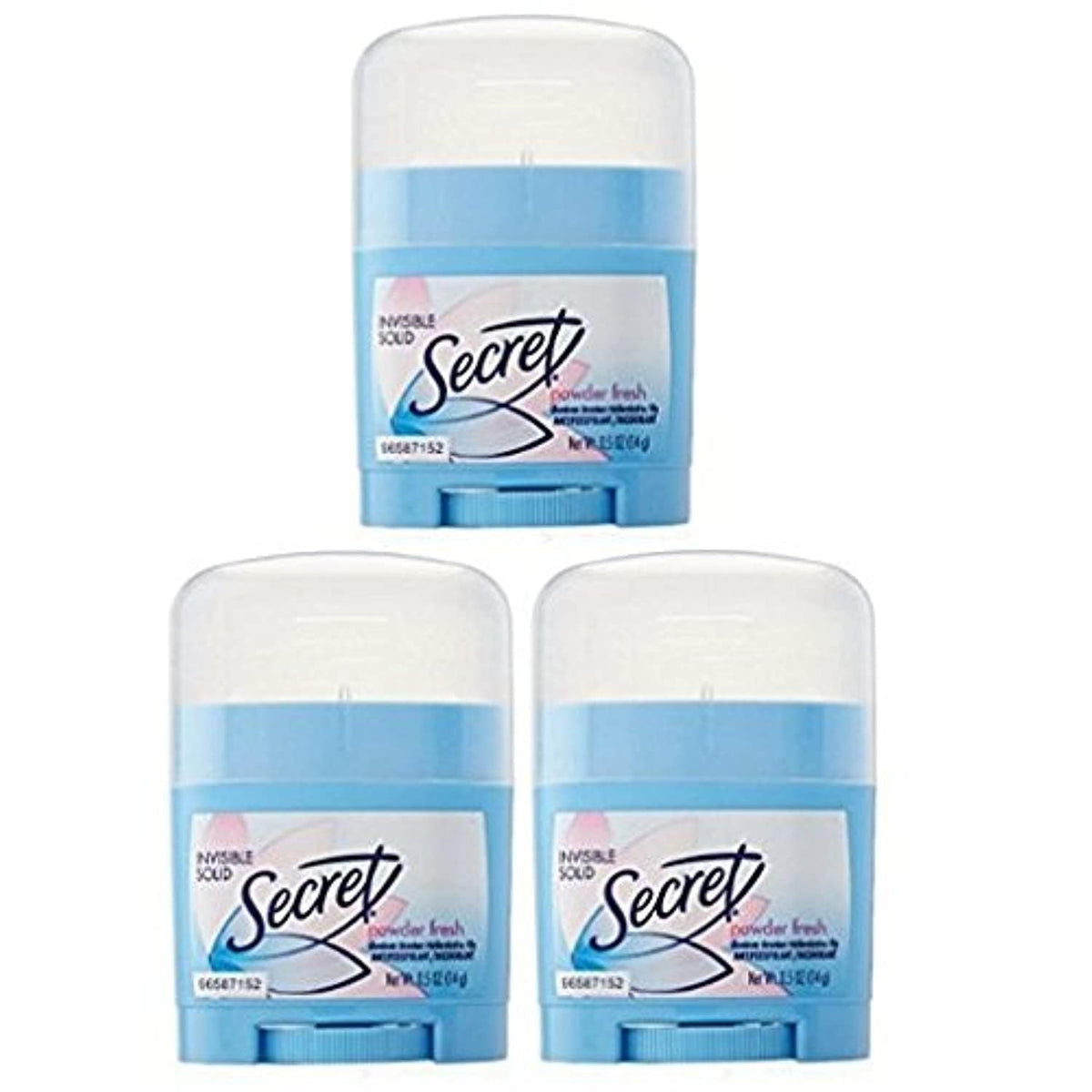 Secret Antiperspirant & Deodorant, Powder Fresh, 0.5 Oz Travel Size, Pack Of 3