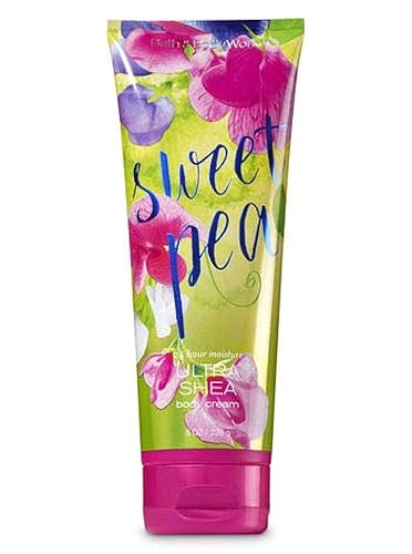 Bath & Body Works Sweet Pea Ultra Shea Body Cream, 8 Ounces - Hydrating Moisturizer