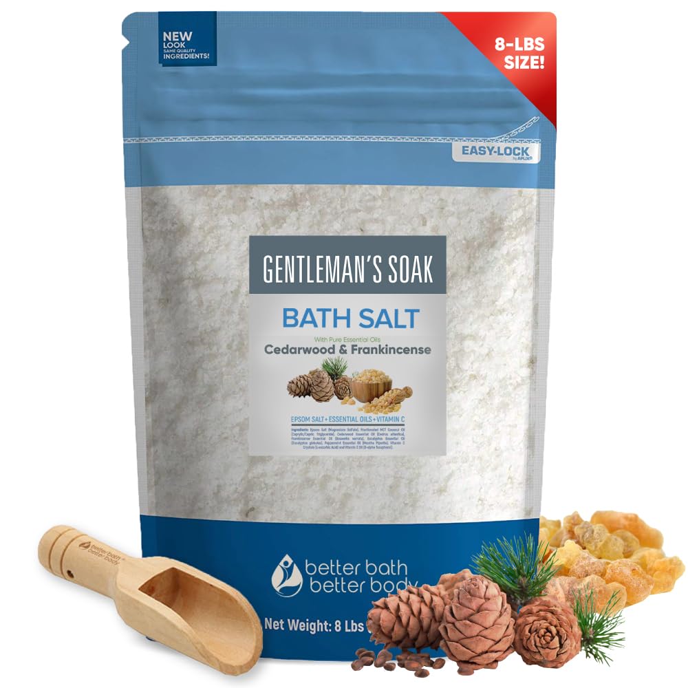 Better Bath Better Body Gentleman'S Bath Salt 128Oz Epsom Salt With Essential Oils & Vitamin C