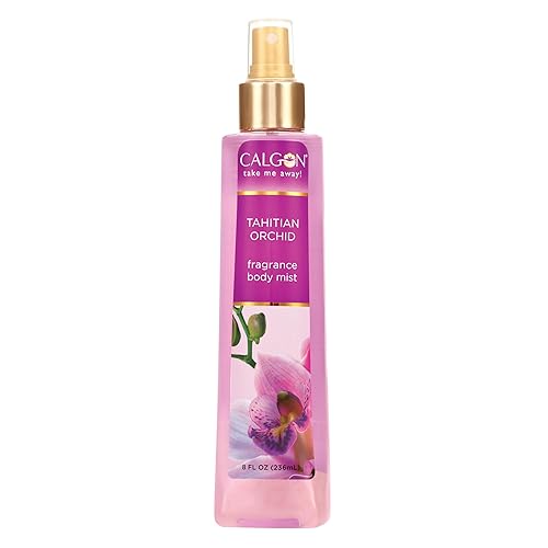 Calgon Fragrance Body Mist, Tahitian Orchid, 8 Fl Oz - Refreshing Body Spray for All-Day Hydration and Invigorating Scent