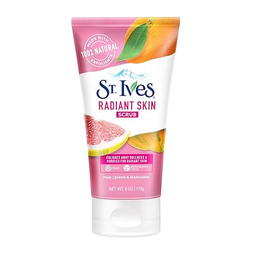 St. Ives Radiant Skin Face Scrub, Pink Lemon & Mandarin Orange, 6 Oz For Glowing Skin