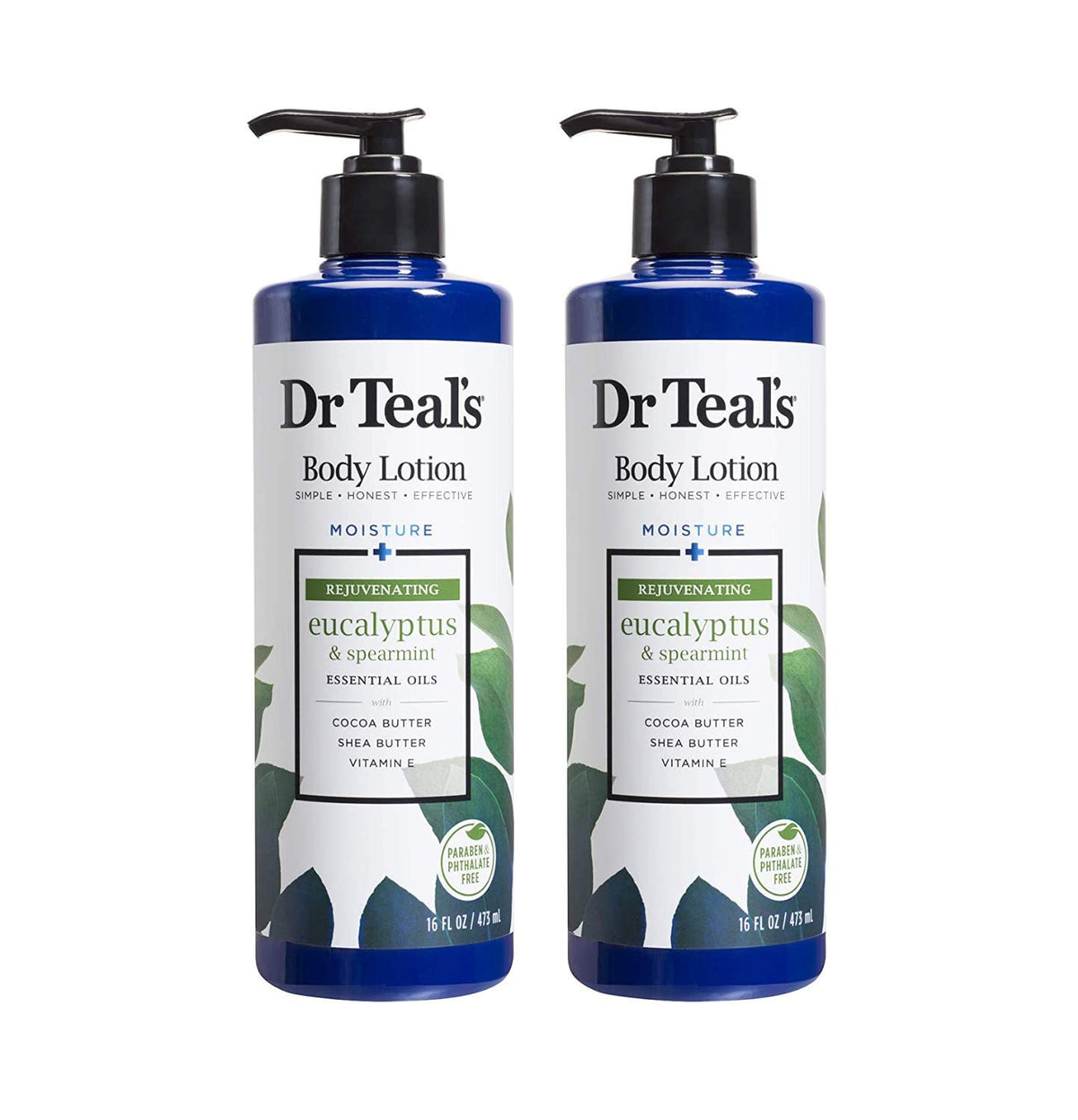 Dr Teal'S Eucalyptus & Spearmint Body Lotion, 16 Fl Oz, Moisture Rejuvenating, Pack Of 2