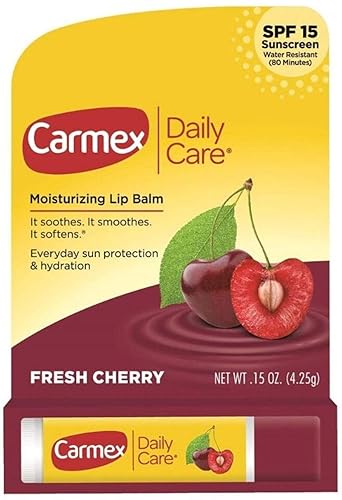 Carmex Cherry Lip Balm Stick - Spf 15, Pack Of 2, Moisturizing, Red Color