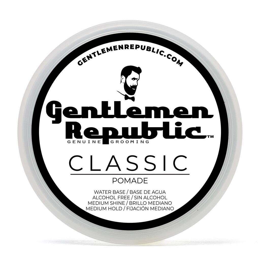 Gentlemen Republic Classic Pomade For Men - Water Based, Medium Hold & Shine, 4Oz