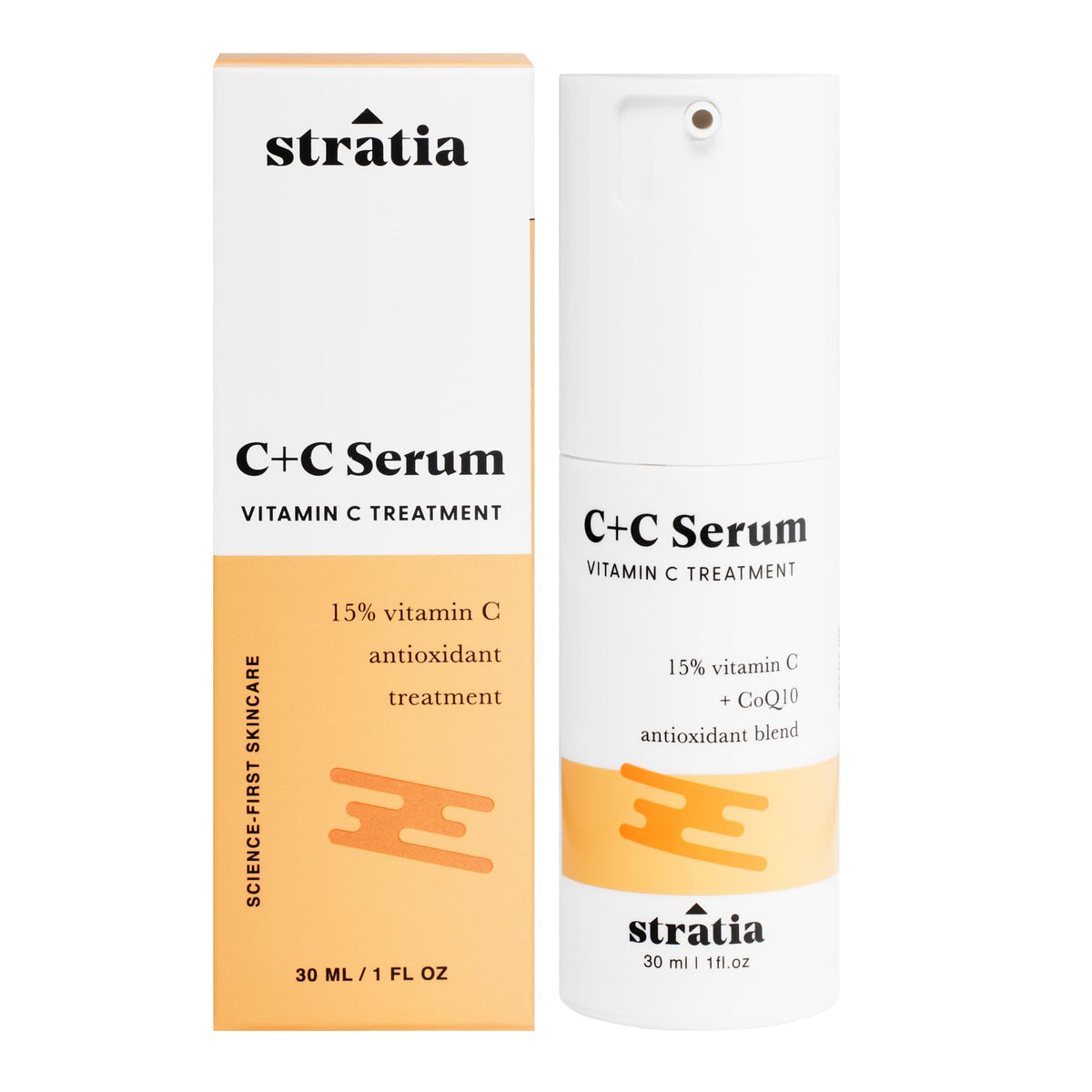 Stratia C+C Serum - 15% Vitamin C, 10% L-Ascorbic Acid, Anti-Aging, Water-Free,