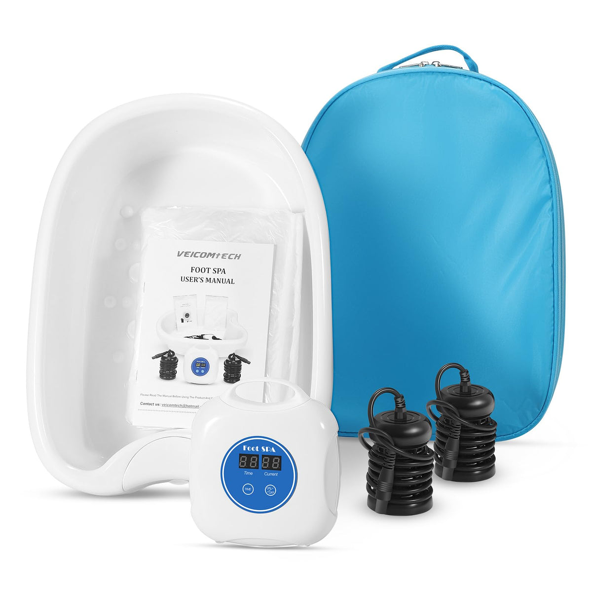 Upgrade Ionic Foot Bath Detox Machine By Veicomtech - Includes 2 Arrays, 100 Liners, Lcd Timer