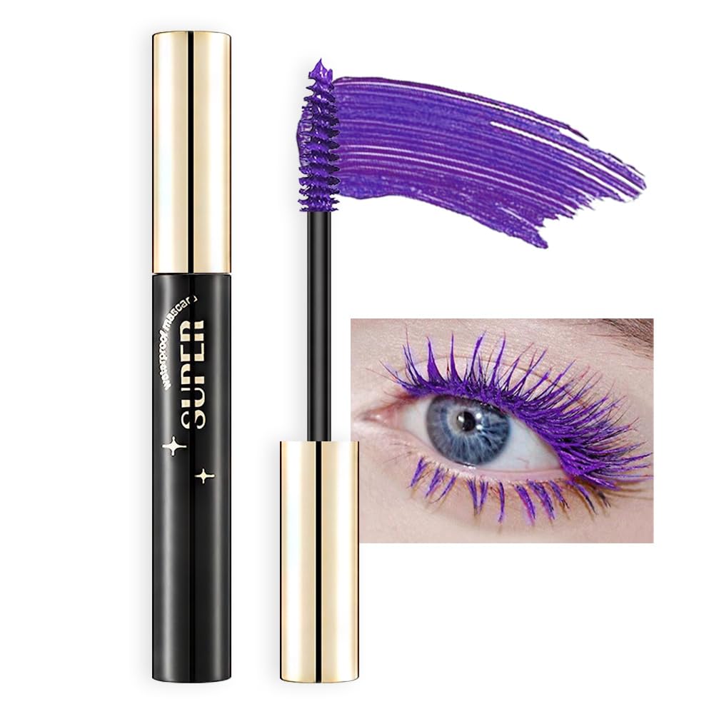 Bingbrush Colored Waterproof Mascara Set - Purple, Long Lasting, Cruelty Free Vegan Makeup