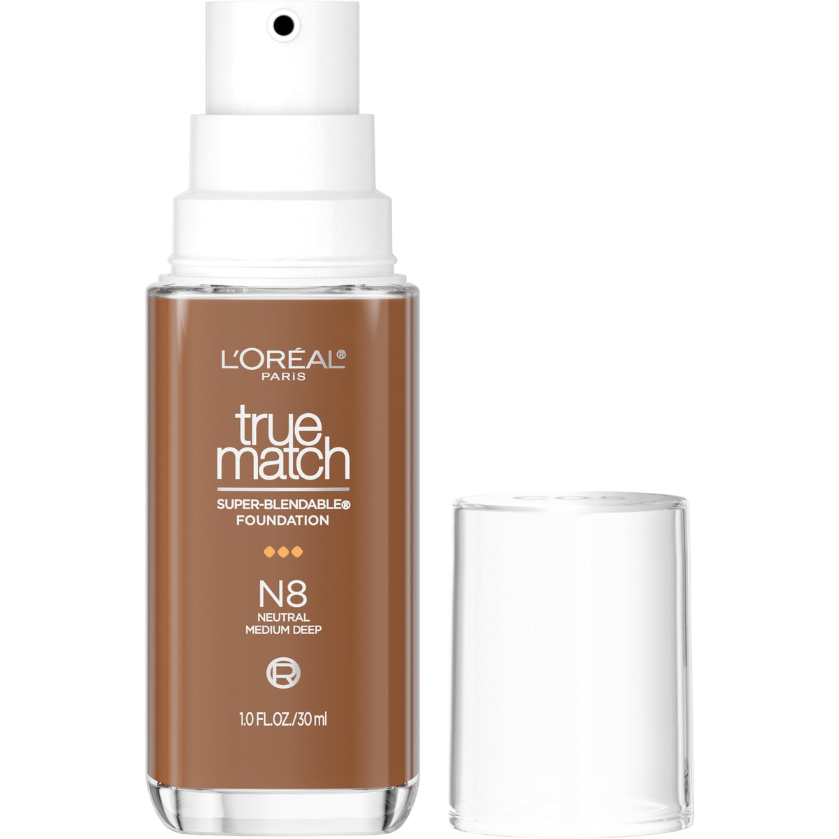 L'Oreal Paris True Match Foundation, N8 Medium Deep, 1 Fl Oz - Liquid Makeup, Medium Coverage