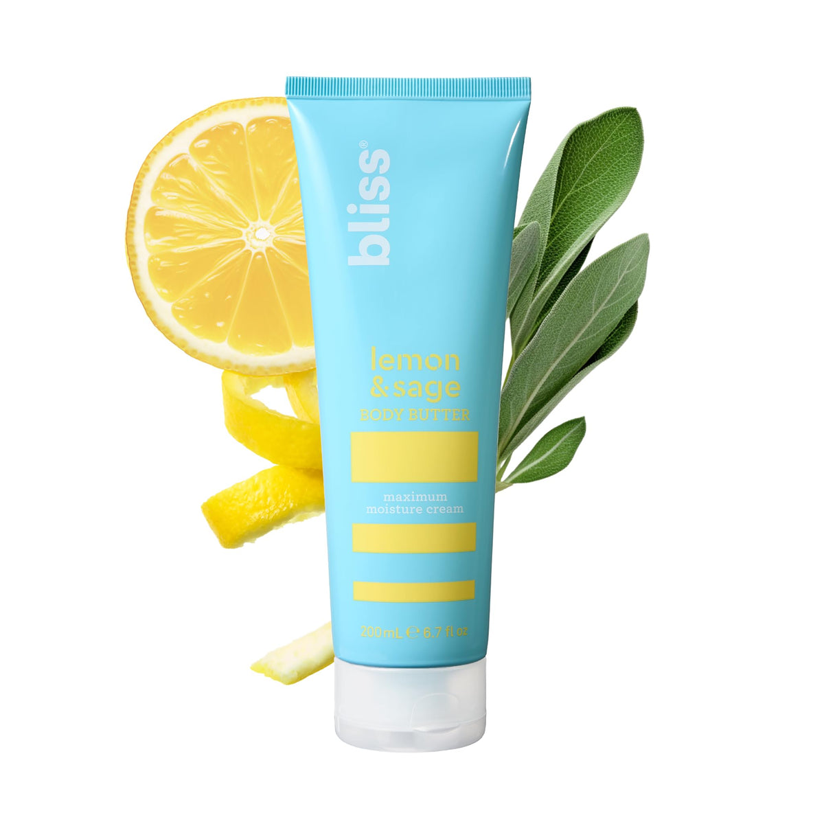 Bliss Lemon & Sage Body Butter, 6.7 Fl Oz - Vegan Moisturizer For Dry Skin, Cruelty-Free