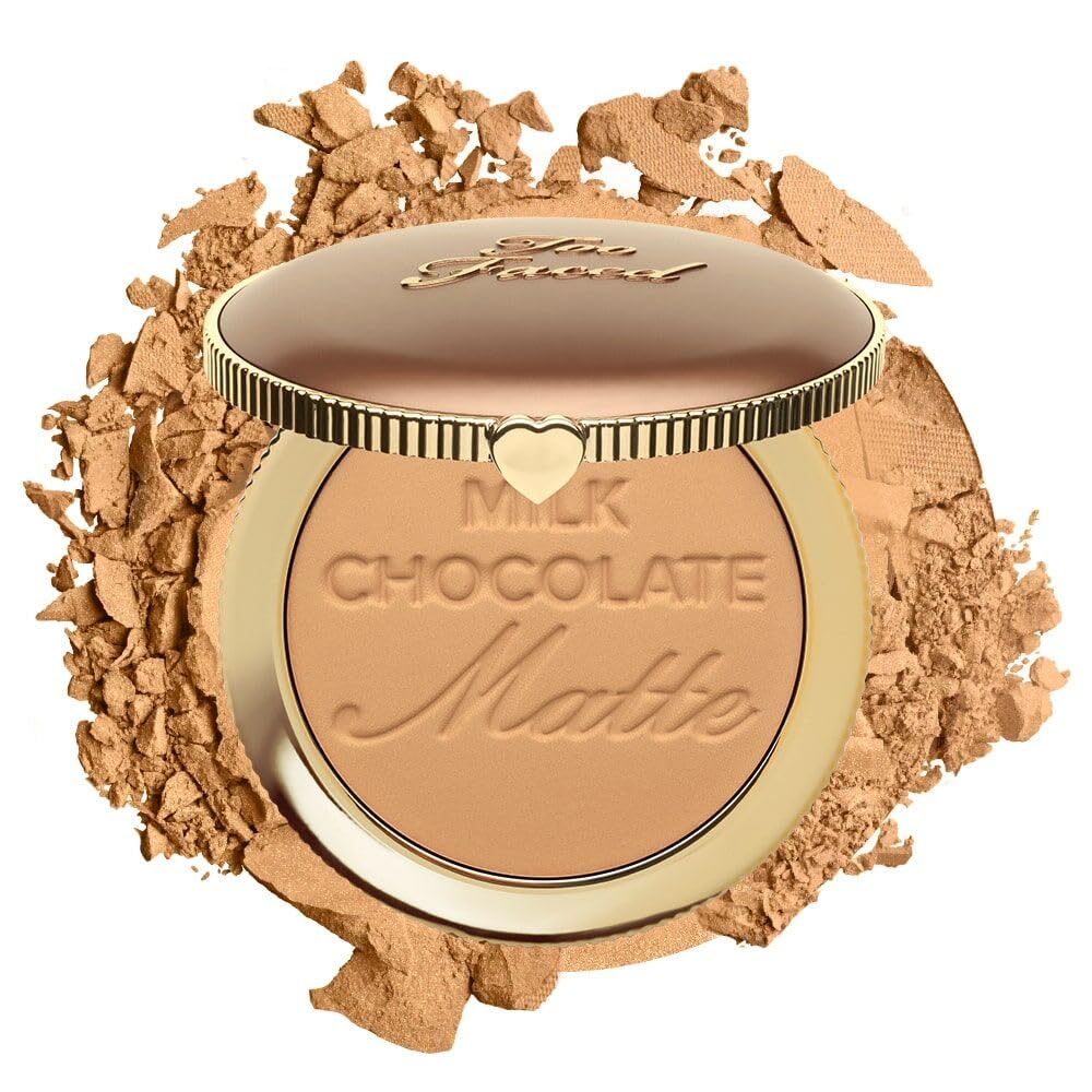 Too Faced Chocolate Soleil Matte Bronzer, Long Lasting, Cruelty Free, Milk Chocolate, 0.28Oz