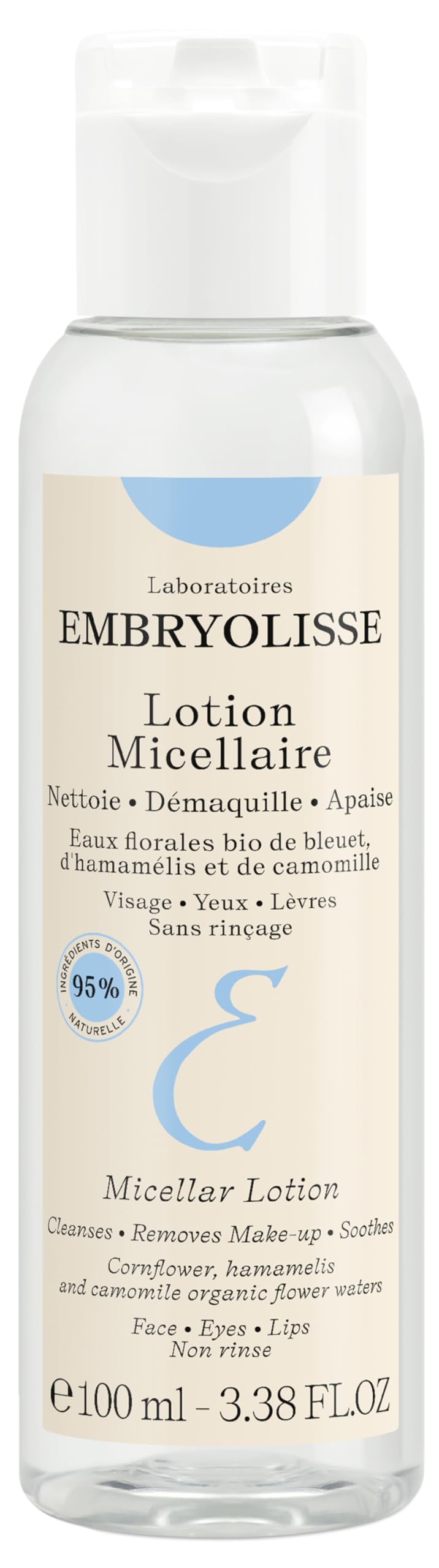 Embryolisse Gentle Micellar Lotion For Face & Eyes, Chamomile & Witch Hazel, 3.38 Fl Oz